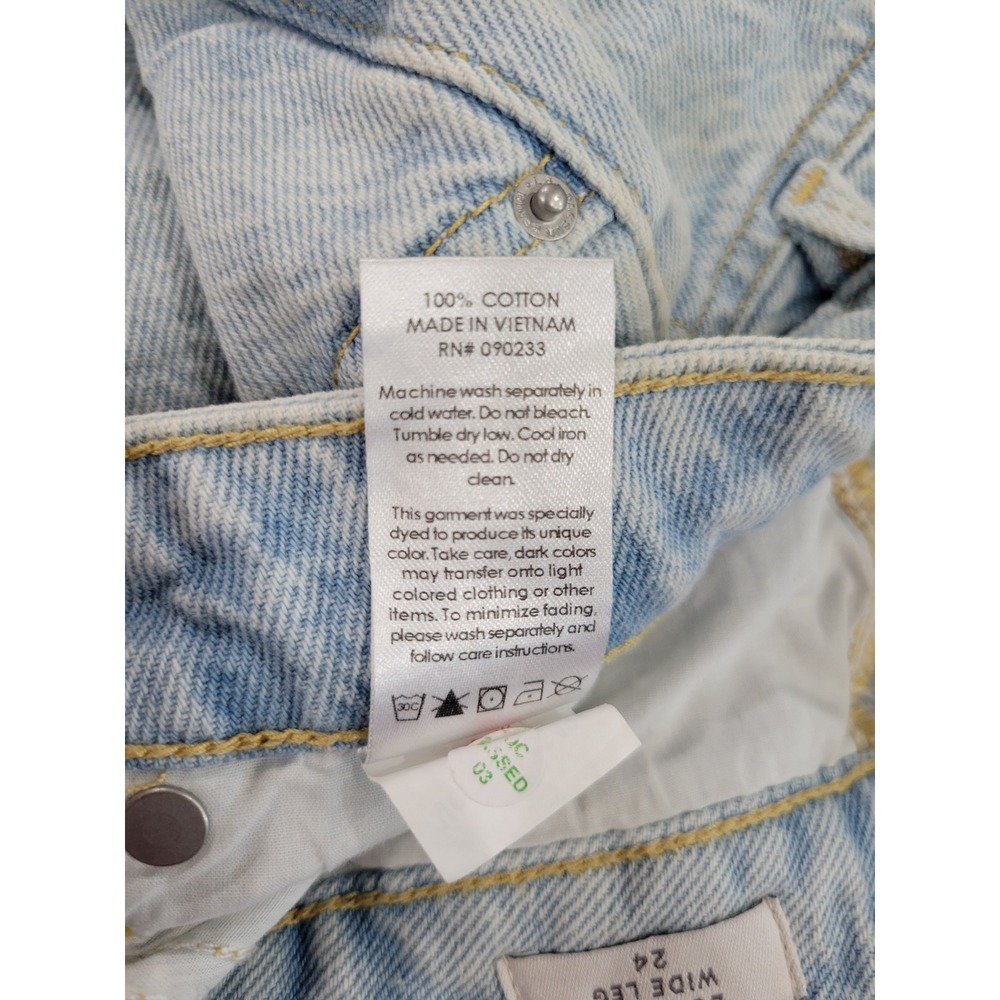 PacSun Low Rise Wide Leg Jeans Light Wash Blue 100% Cotton Size‎ 24 Baggy Y2K - Picture 8 of 8